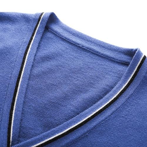 Men's Sleeveless Sweater Cardigan Wool Blend V Neck Buttons Vest Cable Knit Big and Tall Cardigan Vest2