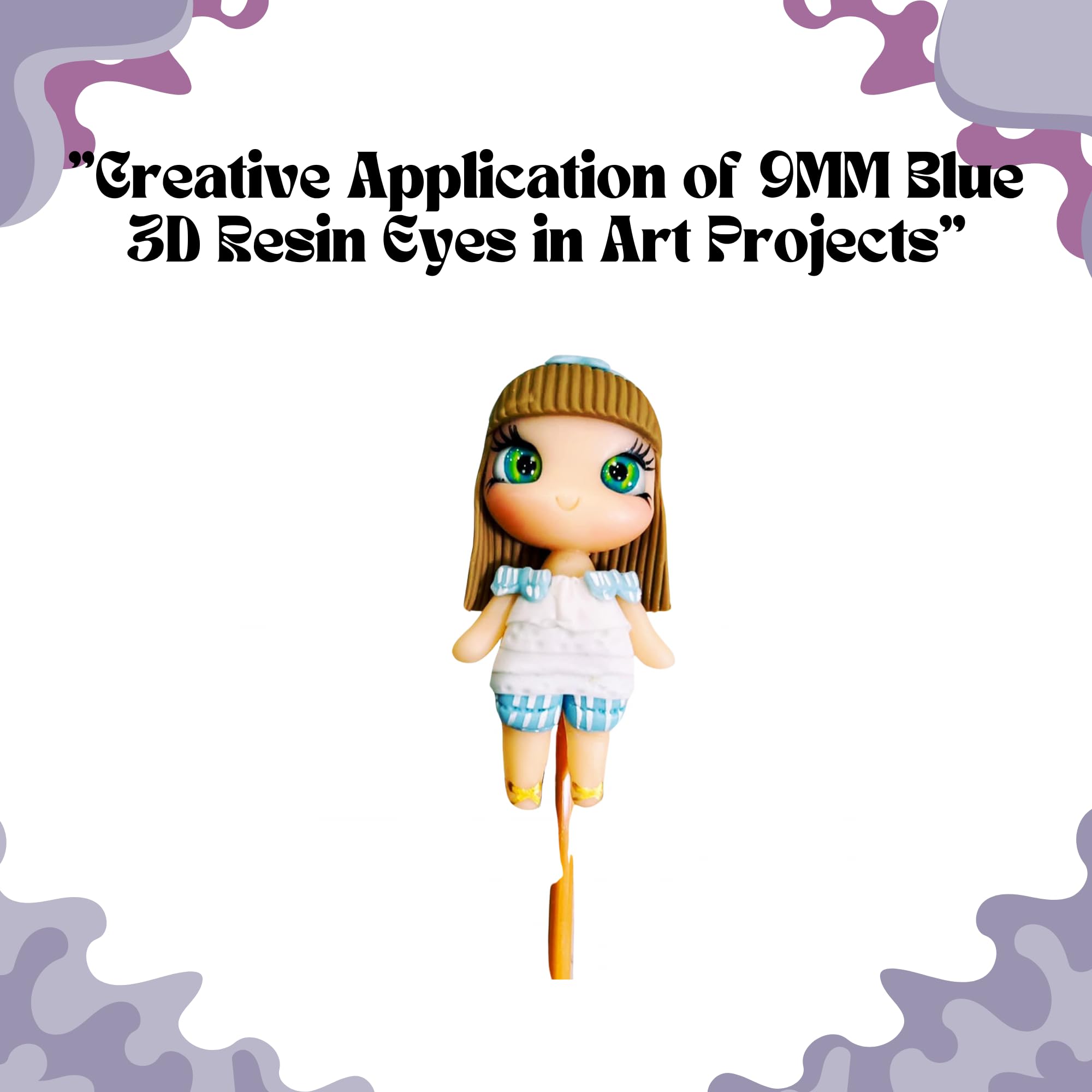 188-M 28 Pairs in Green, Adhesive or Self-Adhesive 3D Resin Eyes (Various Sizes in The Same Blister), for use with Clay, Cold Porcelain, Sculpture, Polymer Clay, EVA, Felt, Fabric, Plaster, Paper