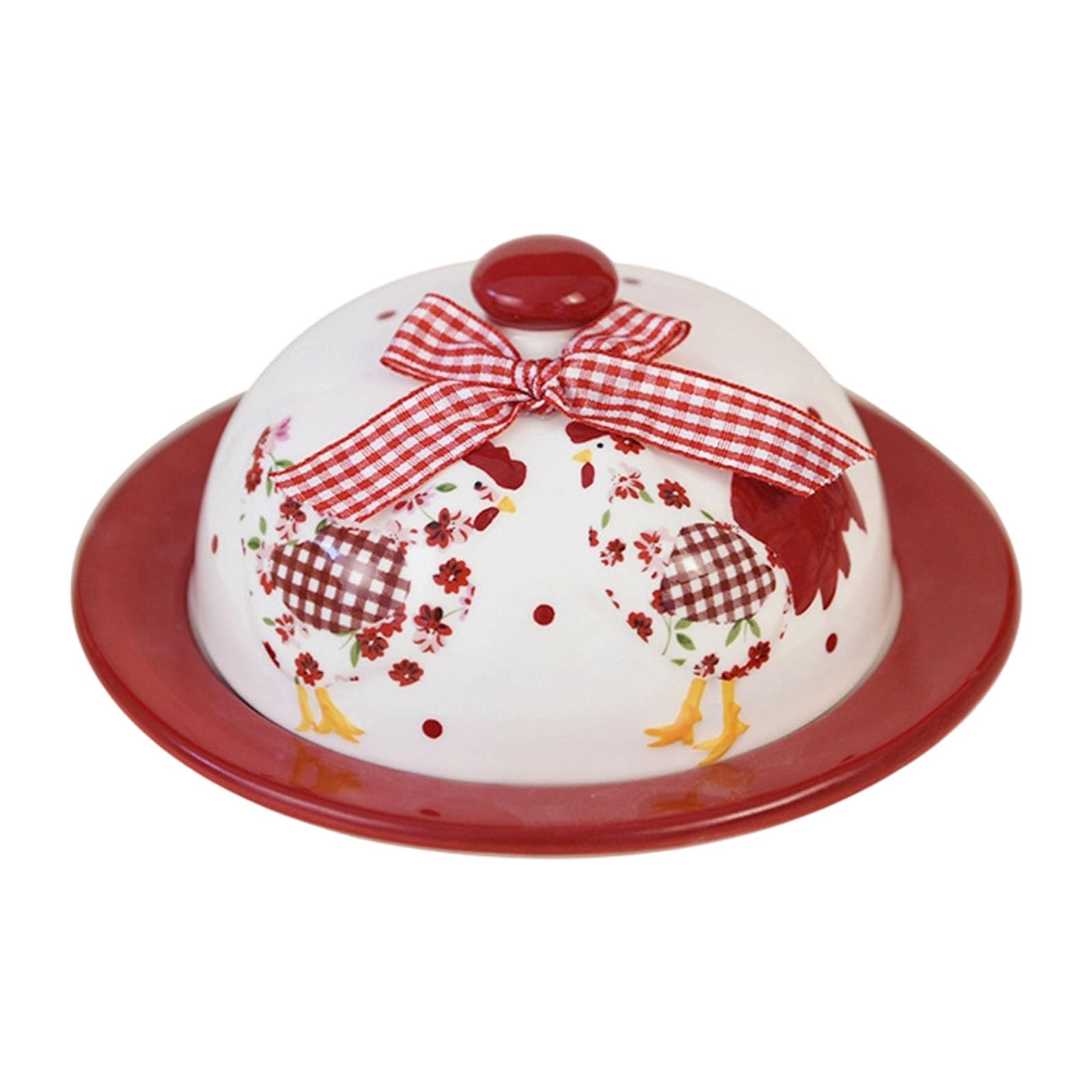 Btgghytr Ceramic Storage Container Retro Hen Accent Display Cup Tray for Tea Coffee or Baking Ingredients Retro Flower Hen Tray