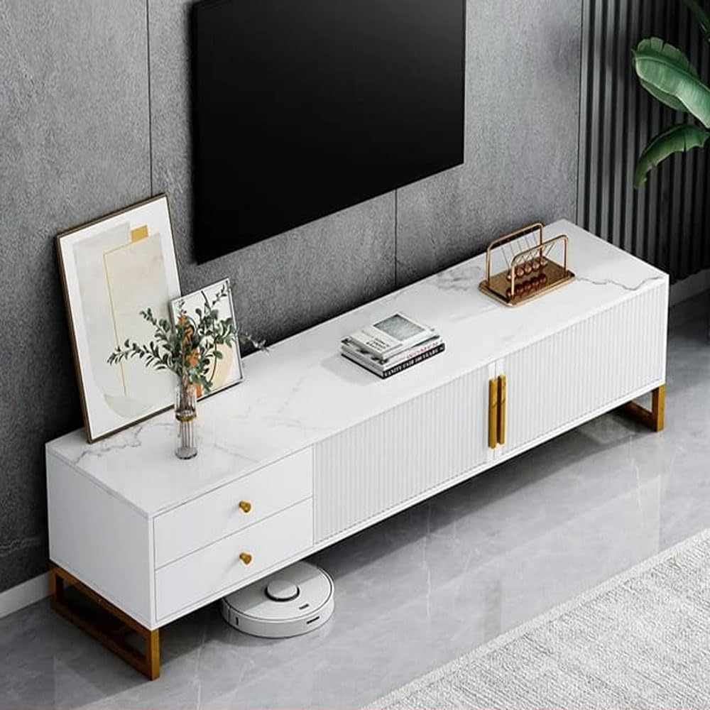 Kutis Modern Wood TV Stand – Entertainment Center with Drawer & Shelf Storage, Media Console Table for Living Room, Stylish TV Cabinet with Ample Storage 120x30x40 CM.