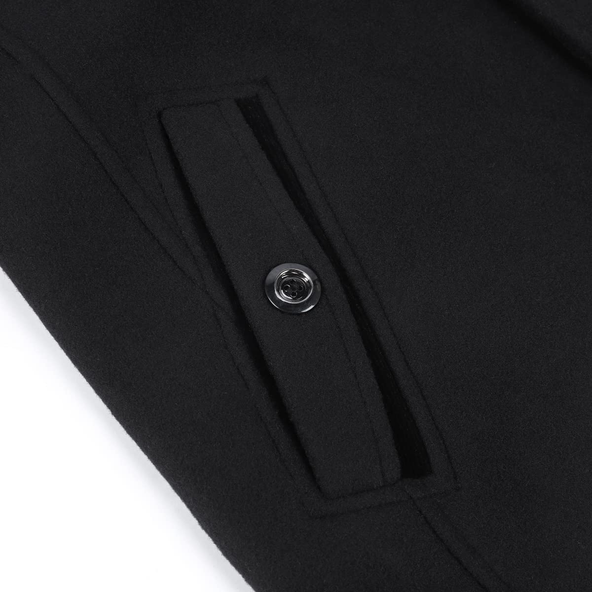 YOUTHUP Manteau Homme en Laine Hiver Chaud Manteau Epais Mi-Long Parka Trench Coat Caban Col Amovible Revers