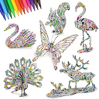 Dream Fun Art and Crafts Kits for Girls Boys Painting Craft Set 3D Coloring Puzzles for Kids - Birthday Gifts