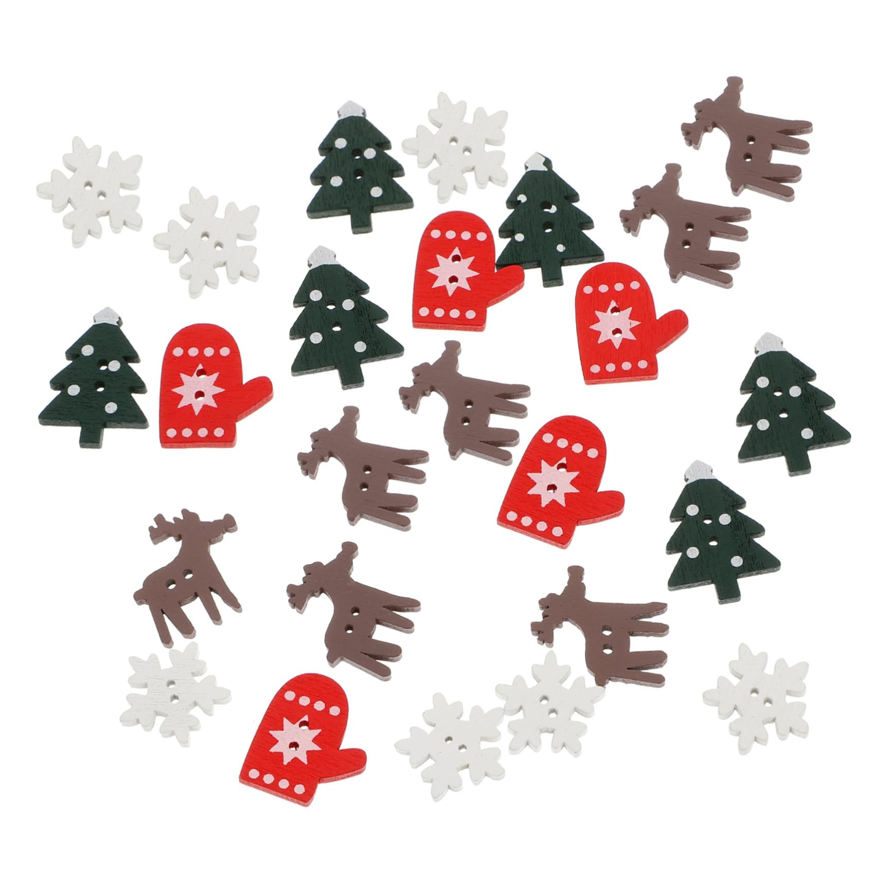 Veemoon 100pcs Elk Snowflake Decorations Wood Christmas Tree DIY Decorations Set