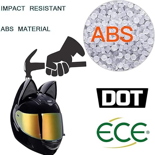 Miniatura 2 de Casco de motocicleta Bluetooth para niñas y mujeres, casco de motocicleta de cara completa con orejas de gato, certificado por DOT, para cuatro