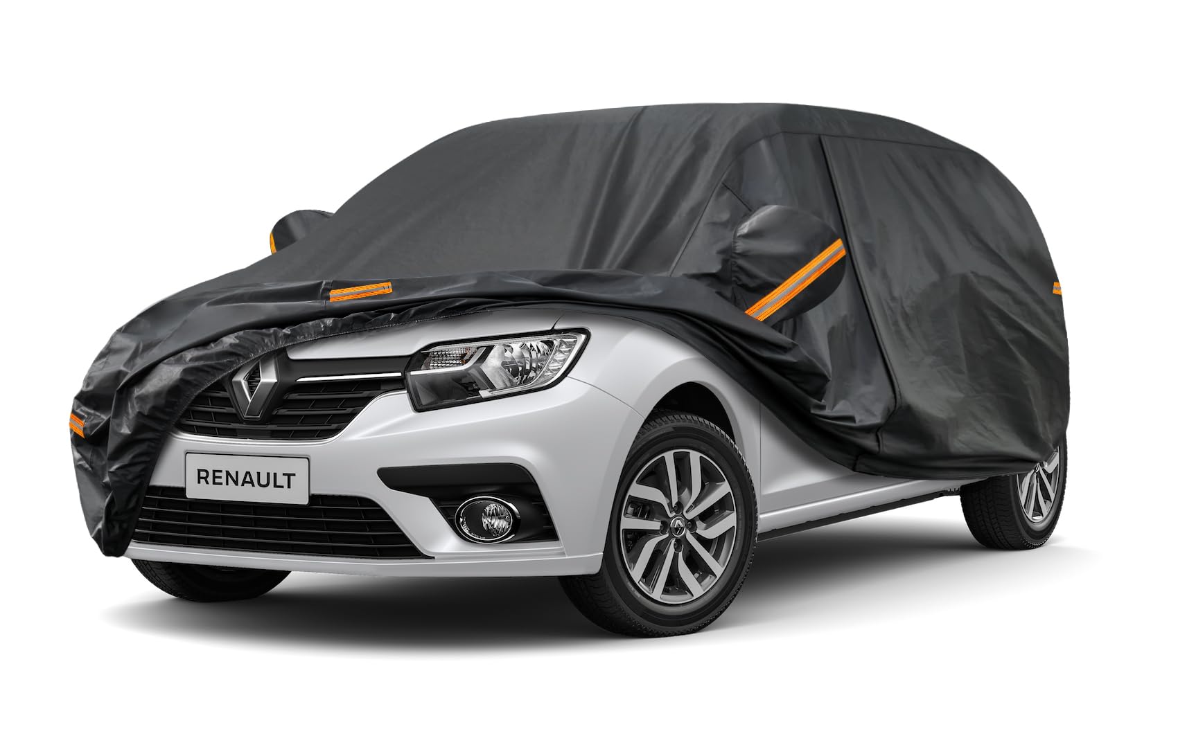 Kayme Autoplane Wasserdicht Atmungsaktiv für Dacia Sandero (2008-2025), 7 Schichten Vollgarage Autoabdeckung für Regen Sonne Staub Schutz Verkratzt, Autoabdeckung mit Reflektierenden Streifen.