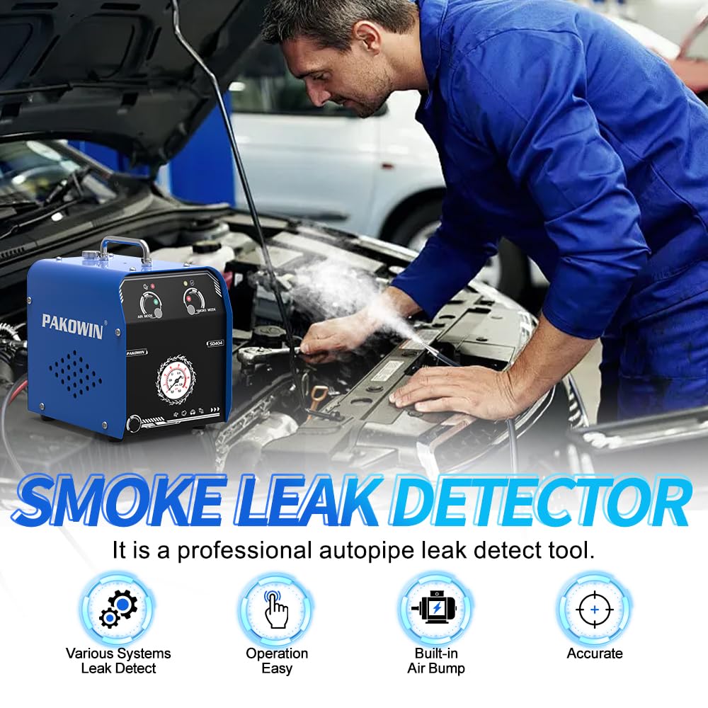 Autoschlauch-Rauchleckdetektor - 12V DC Vakuum-EVAP-Rauchprüfer mit Integrierter Luftpumpe – Multifunktionaler Diagnose-Tool für die Prüfung von Fahrzeugrohrleitungen