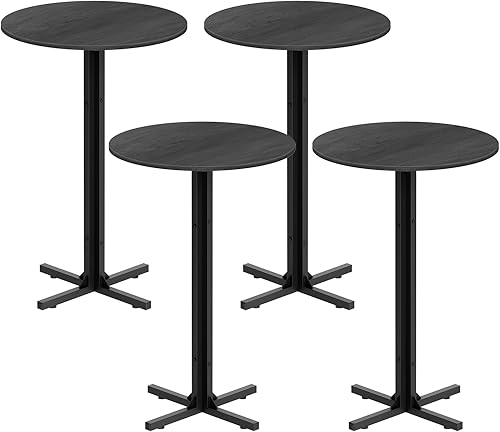 Miniatura 10 de Juego de mesa de bar redonda YATINEY de 2 piezas, mesa de bar de altura de mostrador, mesa de cóctel de altura de bar, uso versátil, para comedor,