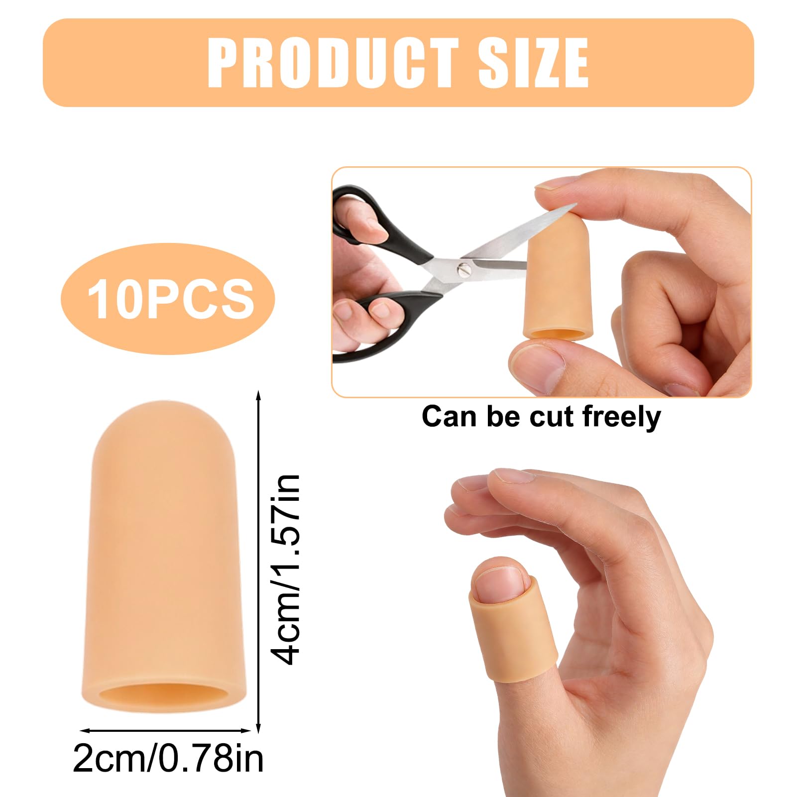 10 pcs Protège-doigt, Doigtiers en silicone pour doigt, protection du pouce - Conception étanche - Pour doigts fissurés, eczéma des mains, arthrite des doigts - Kaki