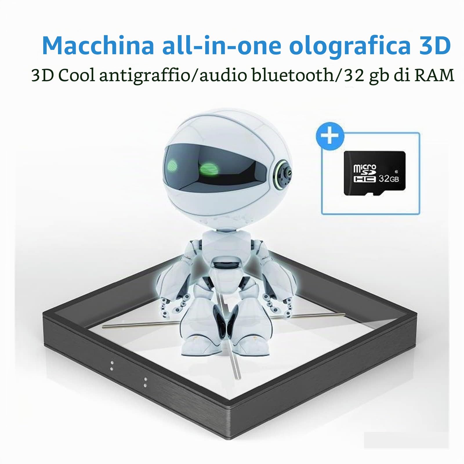 Ventilatore con ologramma 3D, Display a ventaglio con ologramma 3D Perline luminose a LED Lettore di immagini olografiche con ventaglio olografico a occhio nudo per Negozi Aziendali, Negozi, Vacanze(6