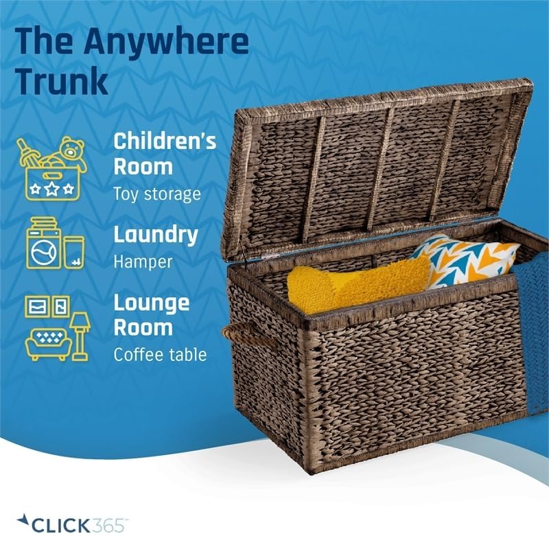 Miniatura 8 de Pemberly Row Mimbreratán Mid-Century Tronco de almacenamiento en marrón