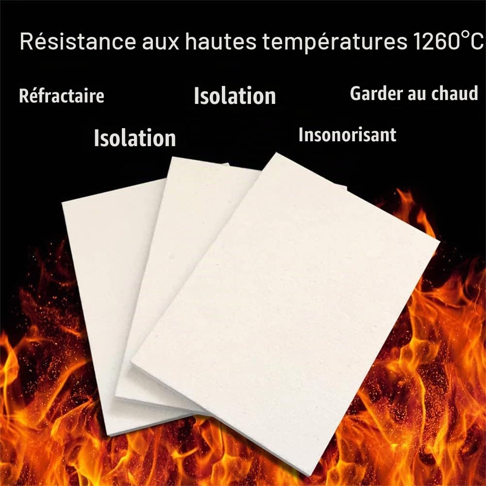 Plaque En Fibre De Céramique - Couverture Anti-Feu 7 Pièces Pour Fours À Four Et Matériaux De Laboratoire, 200X300mm,Thickness 10mm