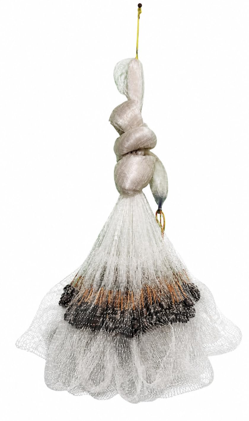 Cast Fishing Net | 8 Feet Height | 50 Feet Round | 3 KG Iron Metal Weights | 16 mm Mesh Size | 16 mm–23 mm Line Strong Nylon Monofilament Fishing Net | Hand Throw Net for River, Pond & Lake Fishing-image-43