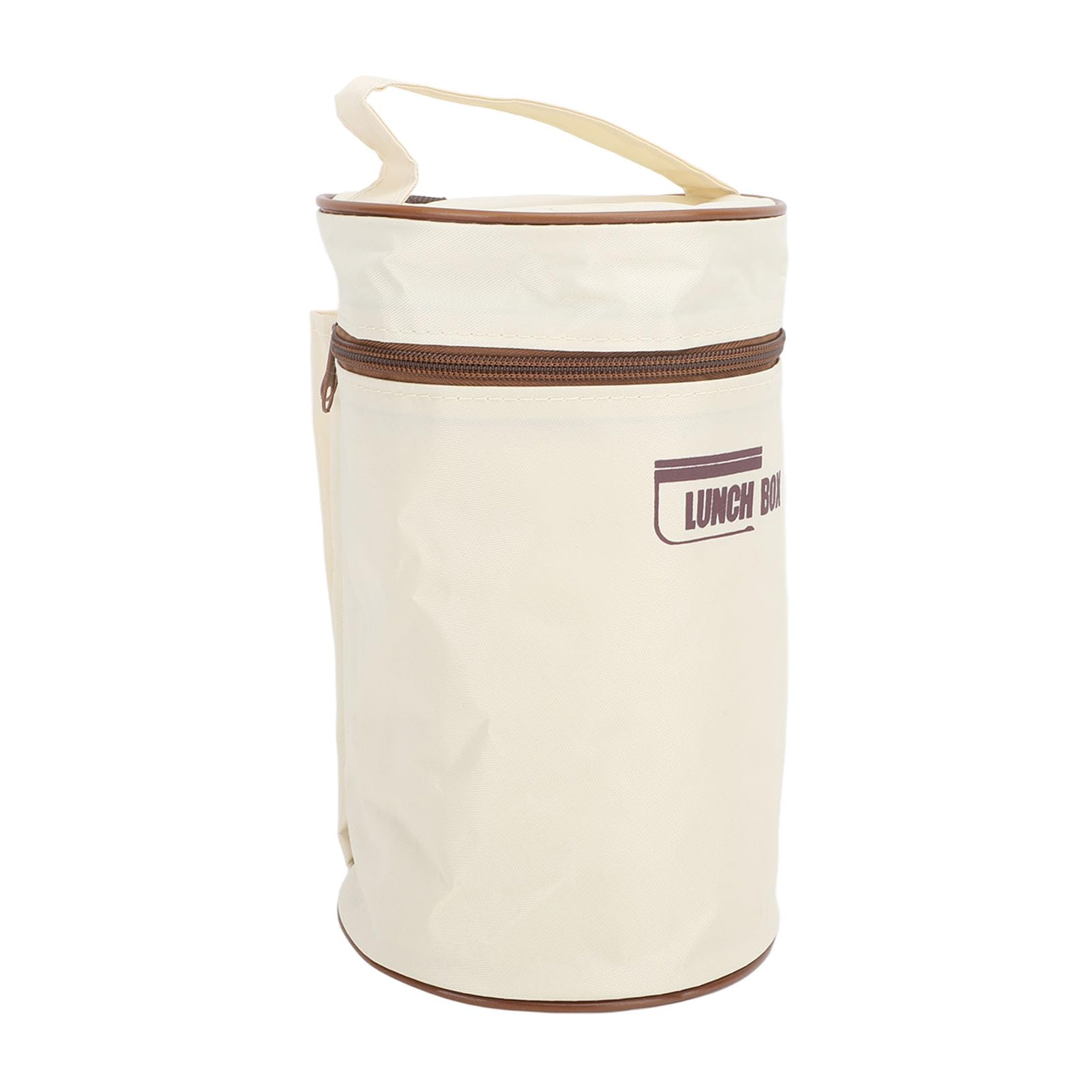 Lunchbox für Erwachsene und Kinder, isoliert, 304 Edelstahl, versiegelt, multifunktional, tragbar, rund, Thermo-Bento-Box mit Thermotasche, Beige, 3 Stück