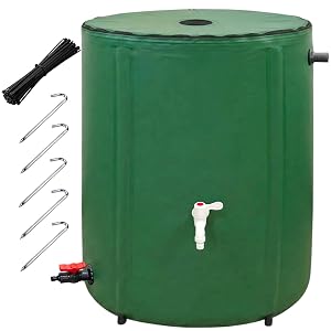 BeGrit Regentonne Faltbar 380L Regenwassertonne mit Deckel und Wasserhahn Regenfass mit Überlaufschutz Stabil Wassertank Windfest Wasserfass Regenwassersammler für Garten Terrasse und Kleingarten