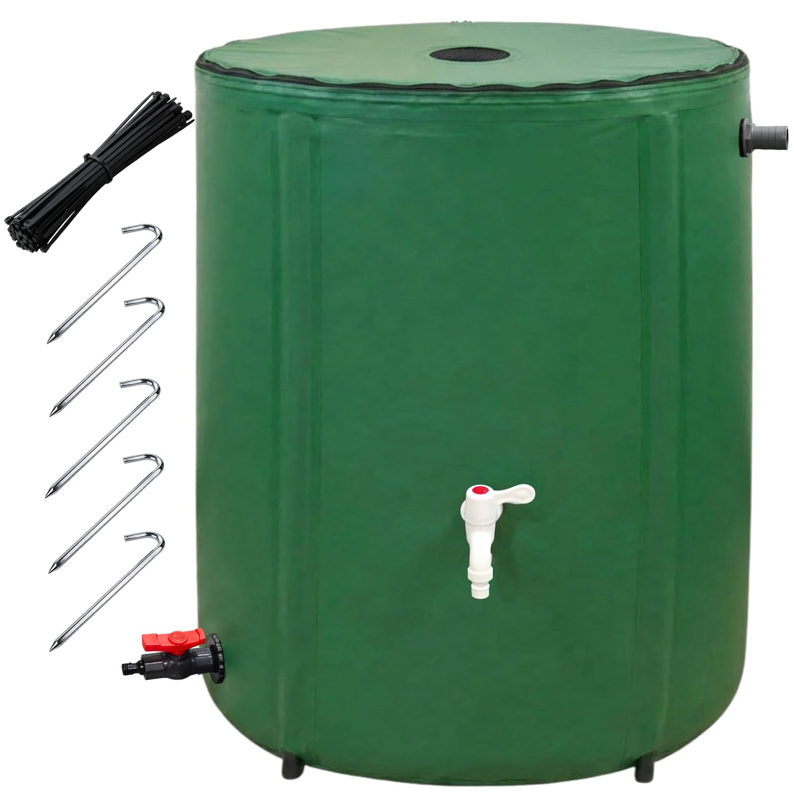 BeGrit Collapsible Water Butt 380l Foldable Rainwater Tank PVC Rain Barrel Extra Stability Portable Water Collection System Downspout Rainwater Catcher Container for Garden Backyard Allotment Flowers