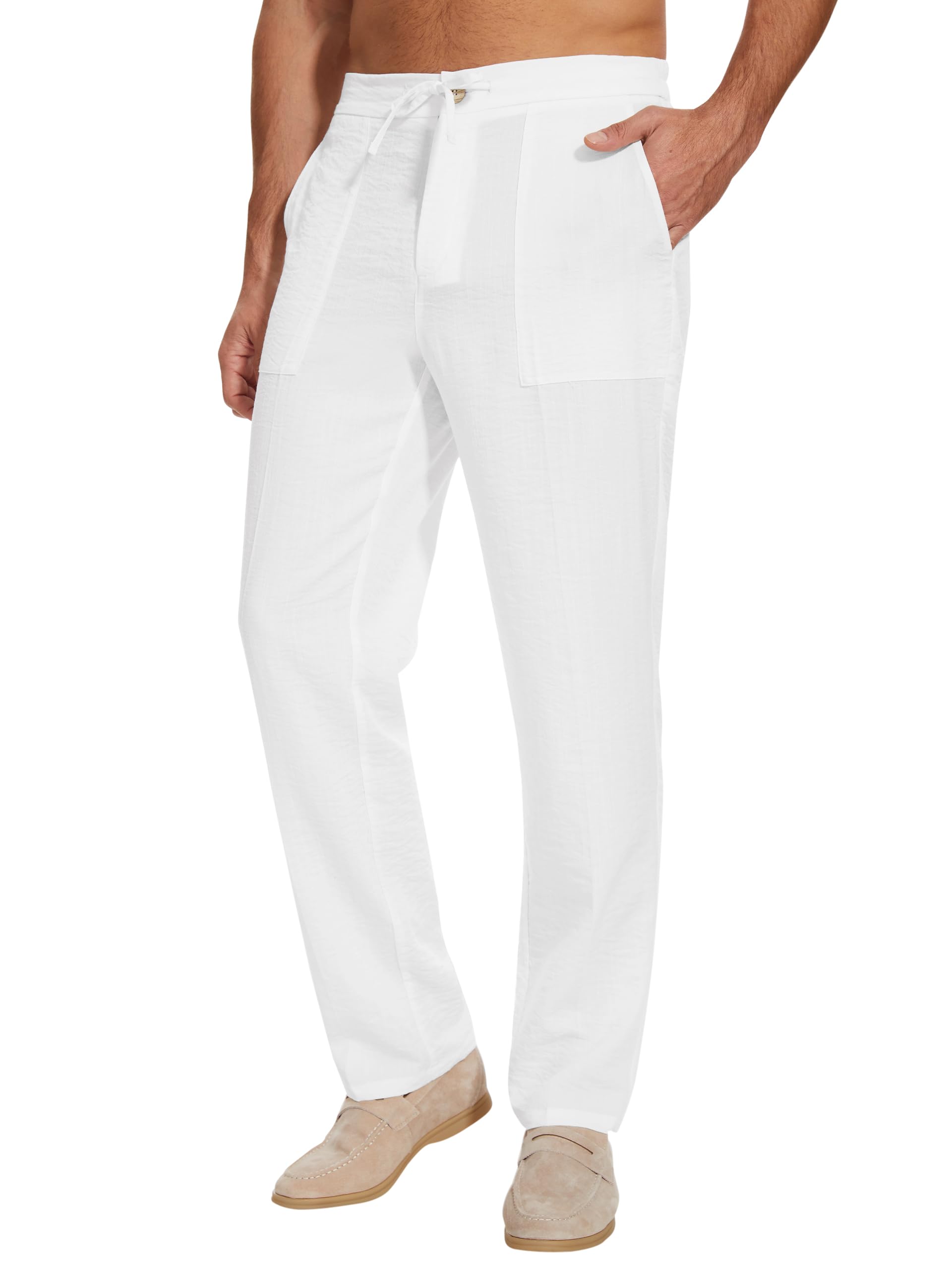 SEVEGO White Linen Pants