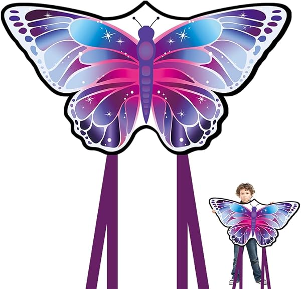 VLEDARLING Aquilone Farfalla per Bambini e Adulti,Aquiloni Farfalla,Aquilone Butterfly,Stringa Aquilone 100m,Aquiloni Colorati Facili da Far Volare,Aquiloni a Linea Singola per Bambini dai 3Anni in su - 1