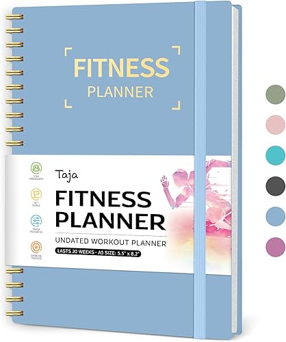 Miniatura 8 de Diario de entrenamiento de fitness para mujeres y hombres, A5 (5.5 x 8.2 pulgadas) planificador de registro de entrenamiento para rastrear,