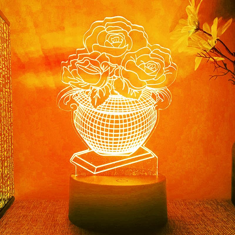 Lámpara de Mesa Noche Ilusión 3D Luz LED Multicolor USB miniatura 2