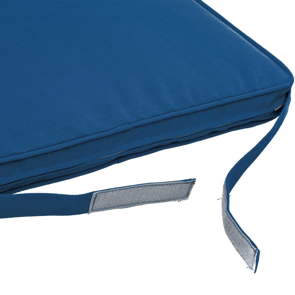 Beheiztes Sitzkissen - Kabellos inkl. 10.000mAh Powerbank und integriertem 2,5m USB-Kabel - 3 Stufen - Wasserabweisend & UV-beständig - 40x40x5 cm Memory Foam Stuhlkissen für Garten (Blau)
