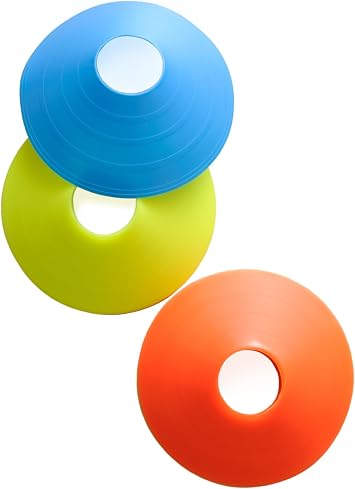 Tandem Sport Agility Cones - Multicolored Sports Cones - Use as Volleyball Cones, Soccer Cones, Football Cones - Coaching Essentials - Set of 20