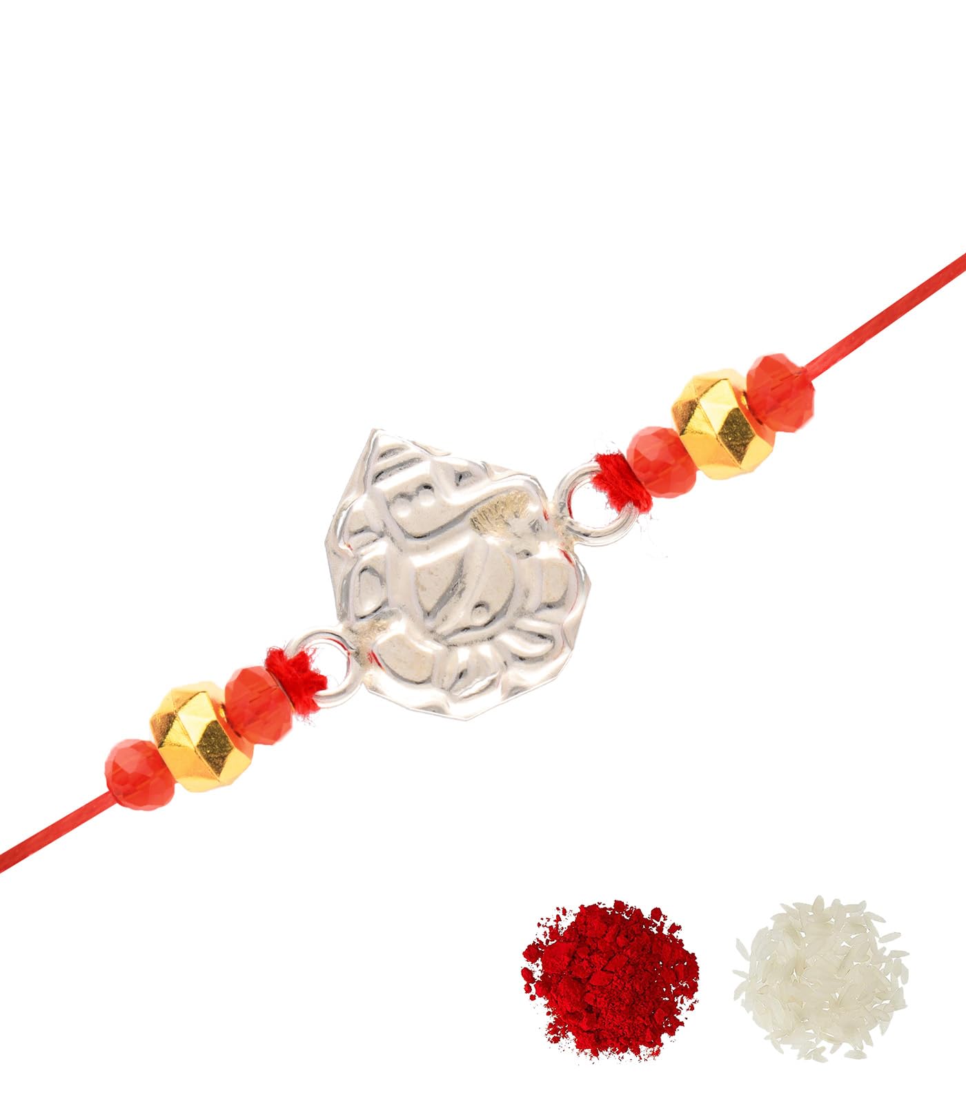 Gargi by P.N. Gadgil and Sons 925 Silver Ganesha Rakhi | Gifts for Men and Boys | Rakshabandhan Rakhi for Brother | Rakhi for Boys & Men With Certificate of Authenticity (4) (B0D3D9BVXN) Amazon Price History, Amazon Price Tracker