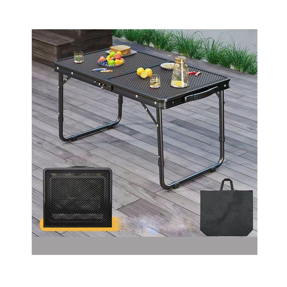 Table pliante portable en métal 60 cm pour camping et extérieur