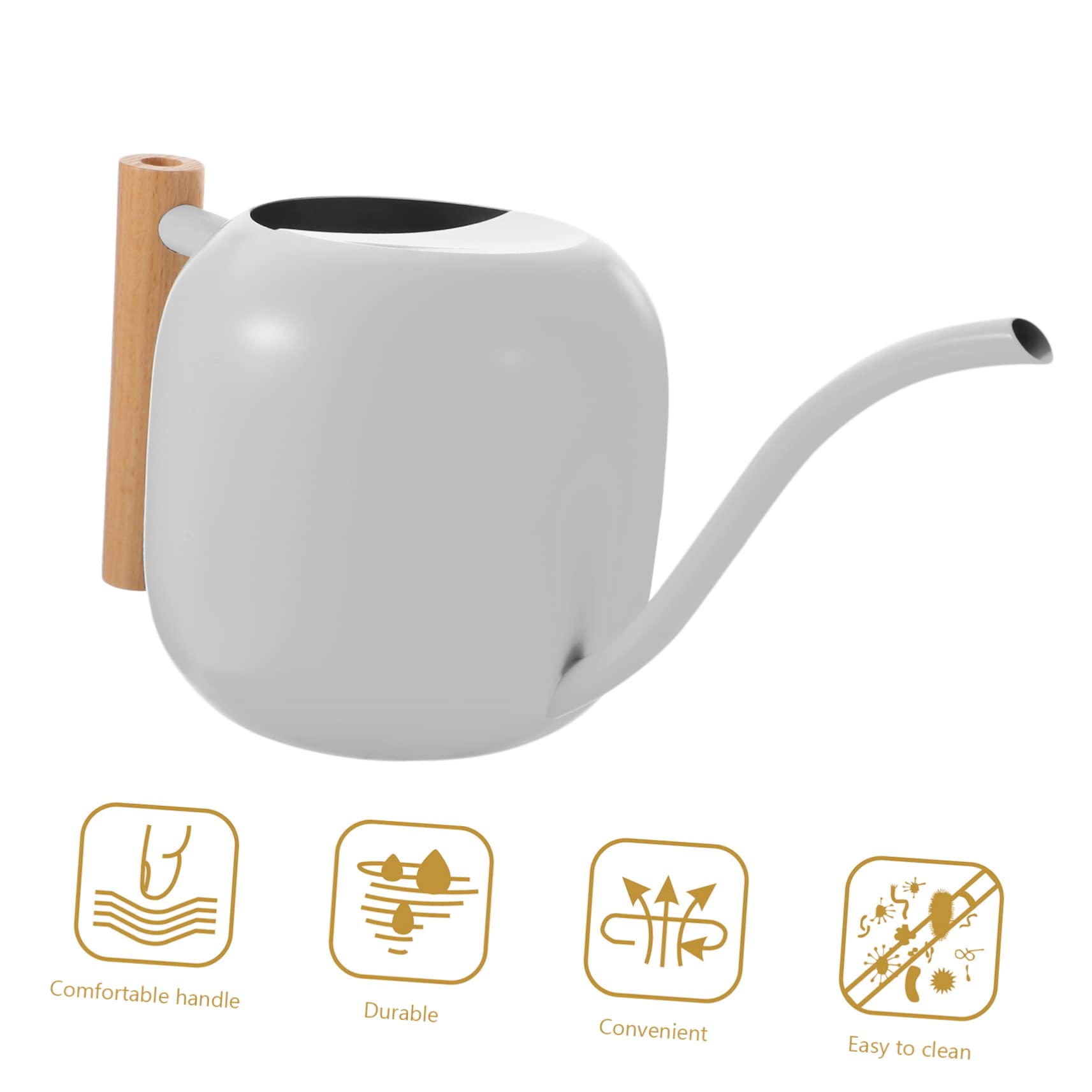 Regadera De De Metal con Mango De Madera Regadera para Flores para Jardinería y Cuidado De Plantas