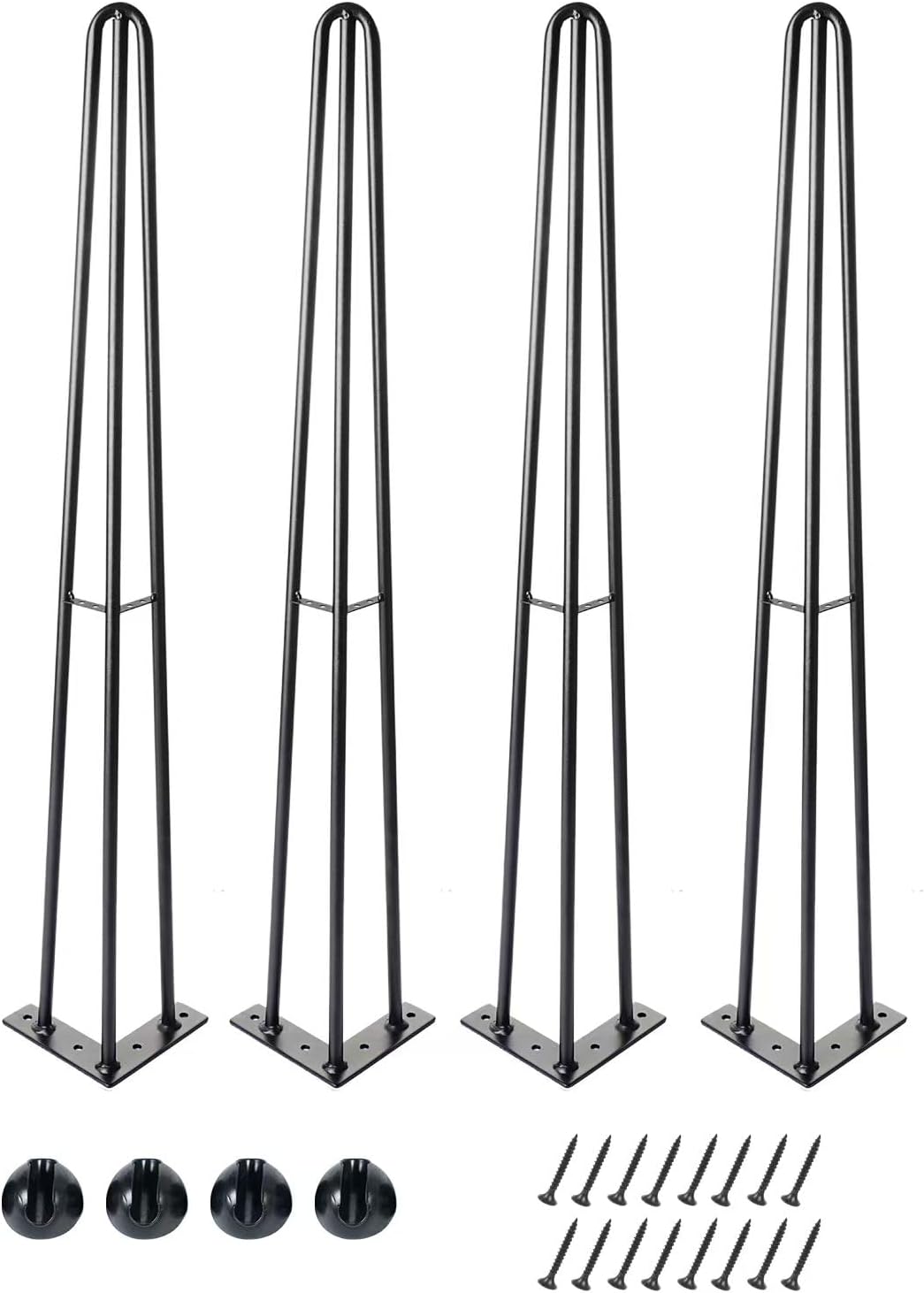 28Inch Reinforce Hairpin Table Legs for Furniture Set of4, Sturdy Cast lron Modern Metal Desk Legs,1300lbs Load Capacity for Coffee Table,Dresser Legs ?Night Stand Desk Bench?Desk(28in)