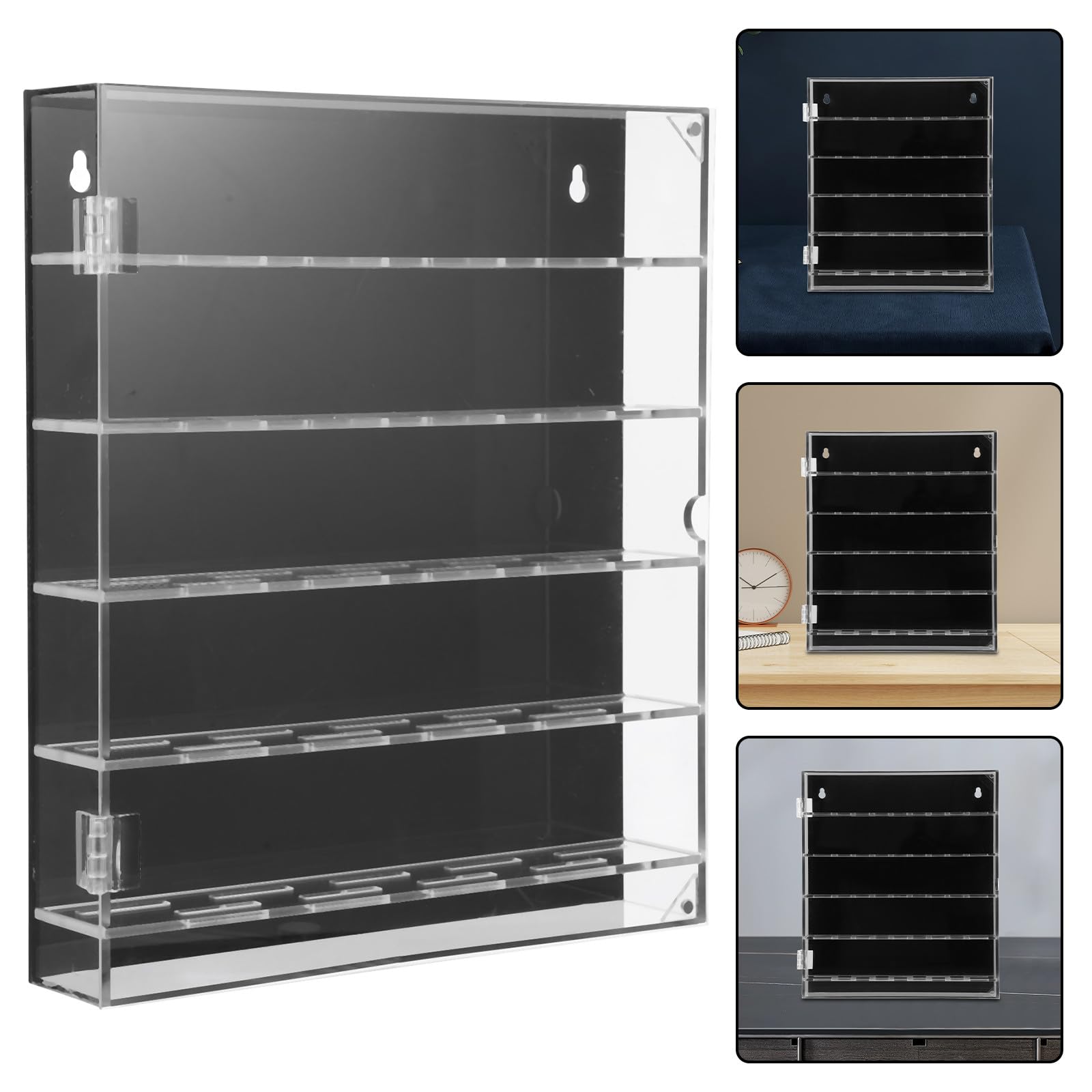 FRCOLOR Caja de Exhibición para Monedas de Desafío y Medallas de Acrílico Negro, Diseño Moderno Elegante, Protección Versátil para Oficina y Estantes