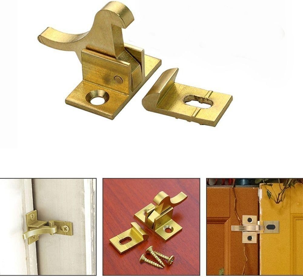 Door Elbow Buckle Window Hooks Automatic Bird Latch Lock Retro Brass Door Window Catch