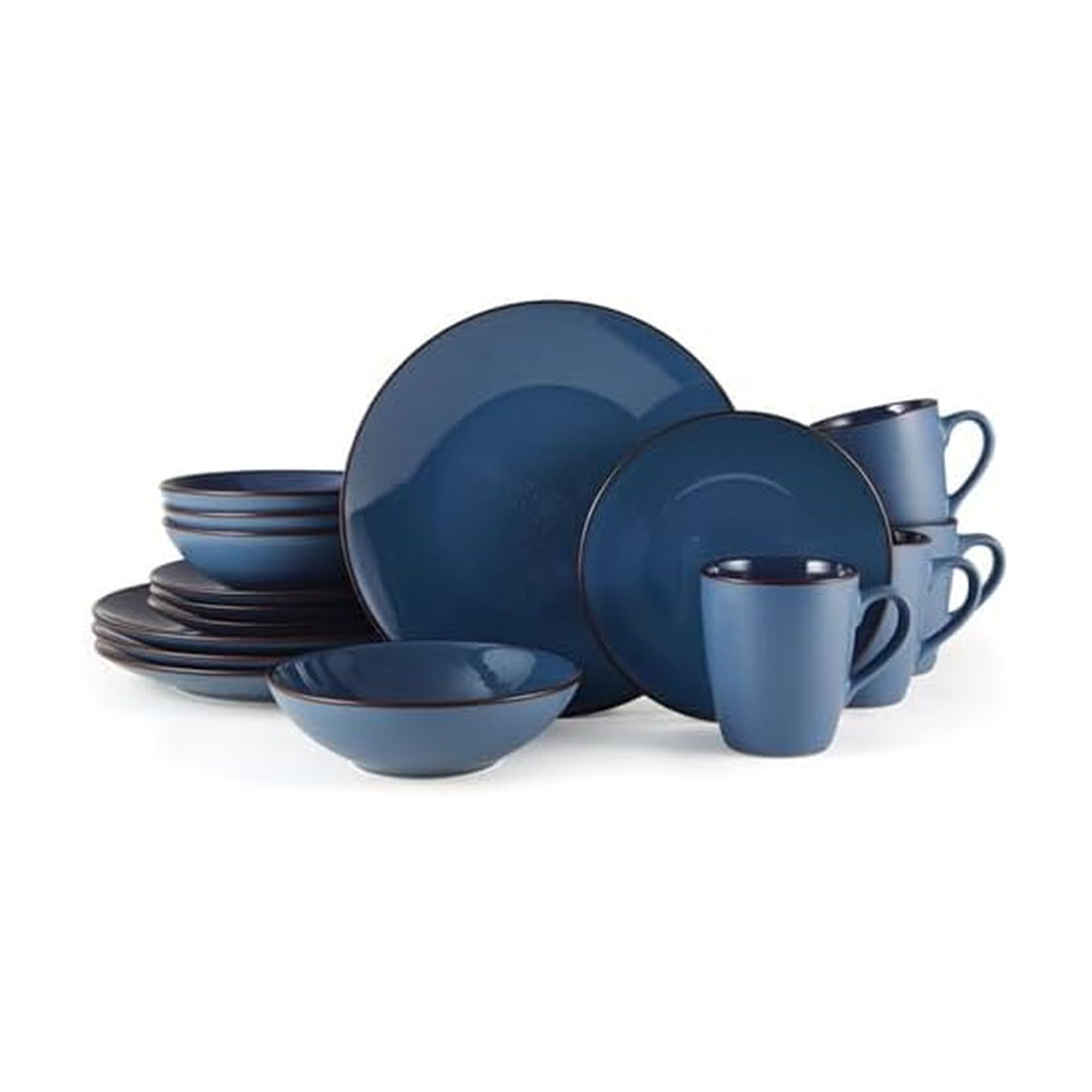 Amazon.com | Pfaltzgraff Pierce Blue 16-Piece Dinnerware Set