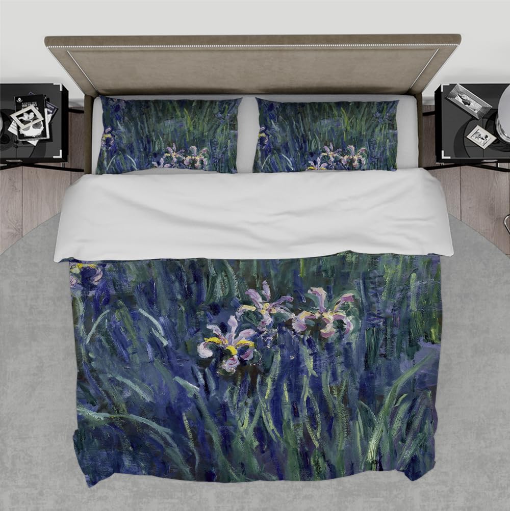 Ensemble de housse de couette florale 240 x 220 cm moderne avec zip
