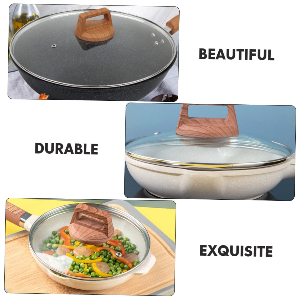 Coperchio in Vetro temperato Utensili da Cucina in Metallo Utensili da Cucina in Acciaio Inossidabile Coperchio per Padella Coperchi per Padella Coperchio di cottur