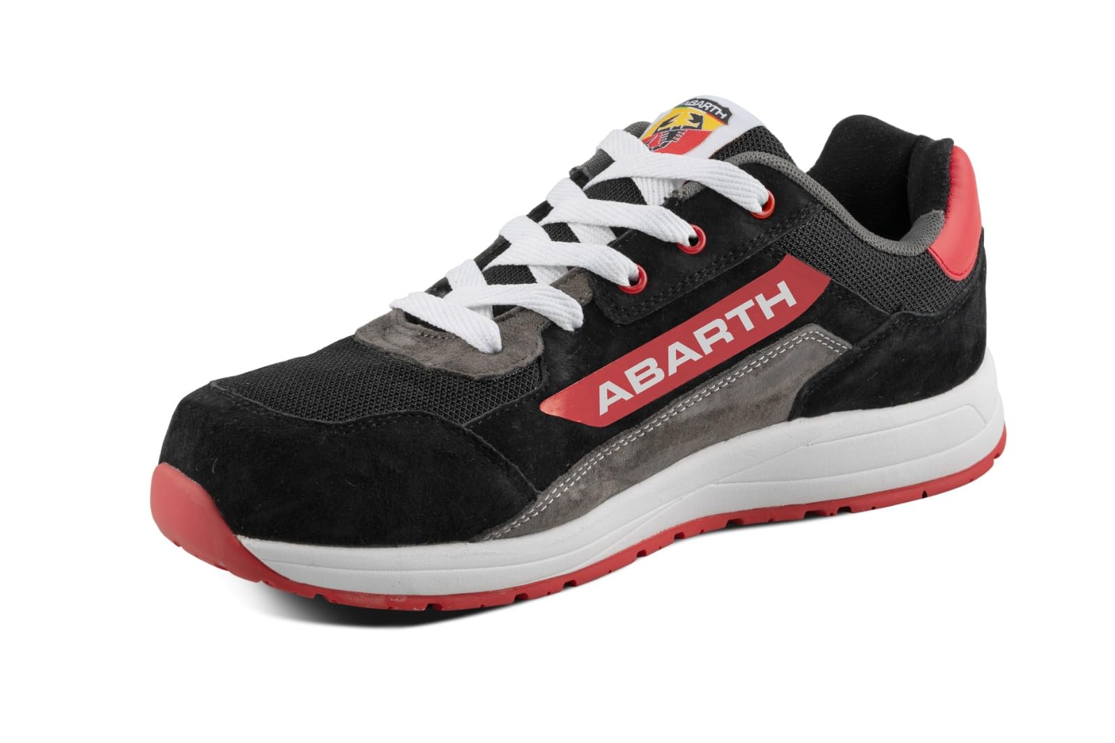 Abarth 595 Zapato de Seguridad S3 Negro en Piel Action, Hidrorepelente, Puntera en Fibra de Vidrio, Libre de Metal