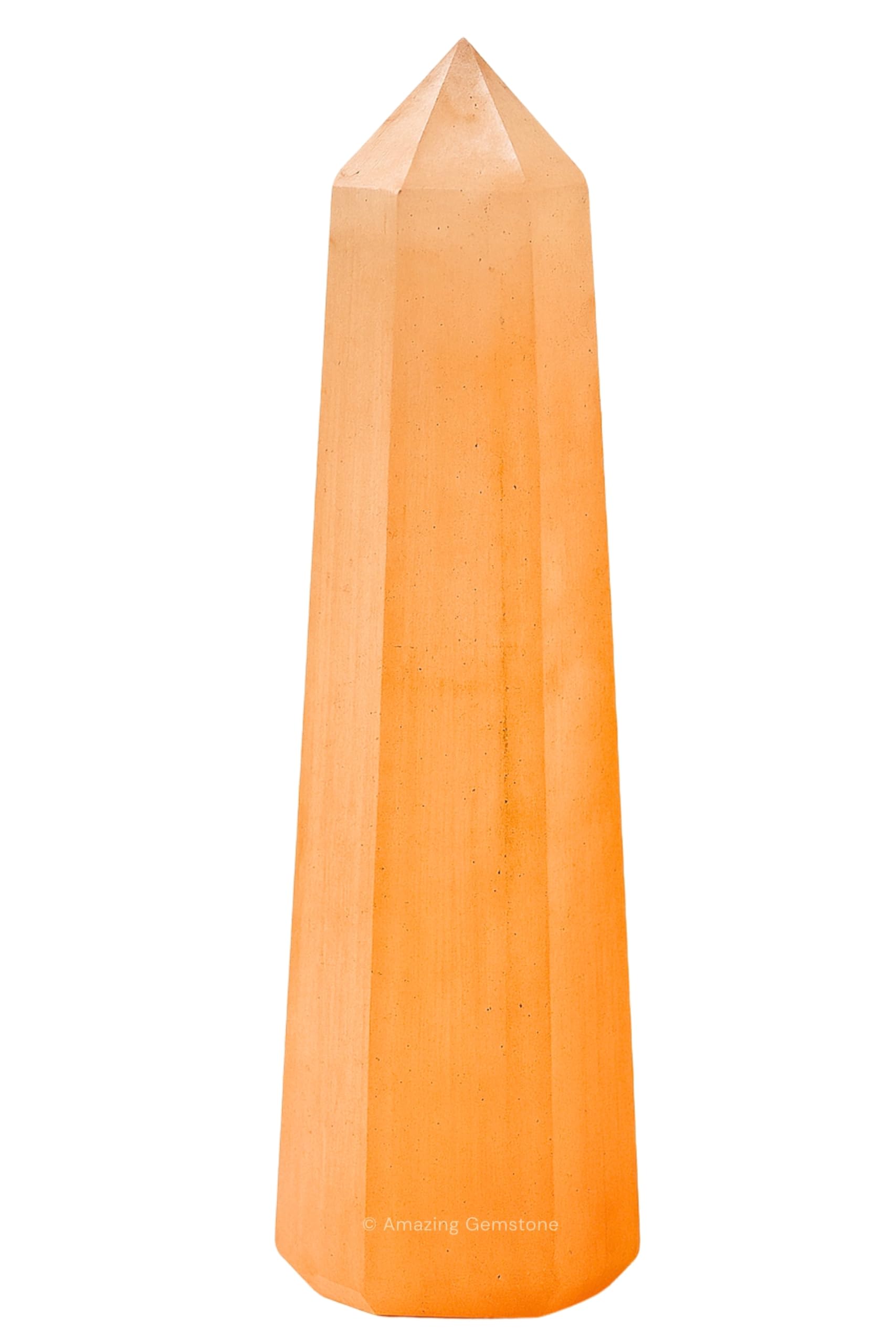 Amazing Gemstone Orange Selenite Crystal Towers ~ Natural Healing Crystal Point Obelisk for Reiki Healing and Crystal Grid (3" to 4" INCH)
