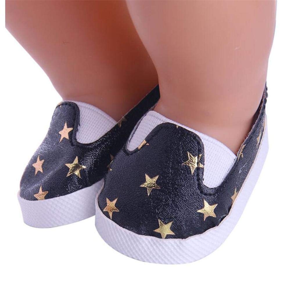 Scarpe da Bambola Scarpe da Ginnastica Casual per bambole American Girl / New Born Baby Modello a stella da 18 pollici