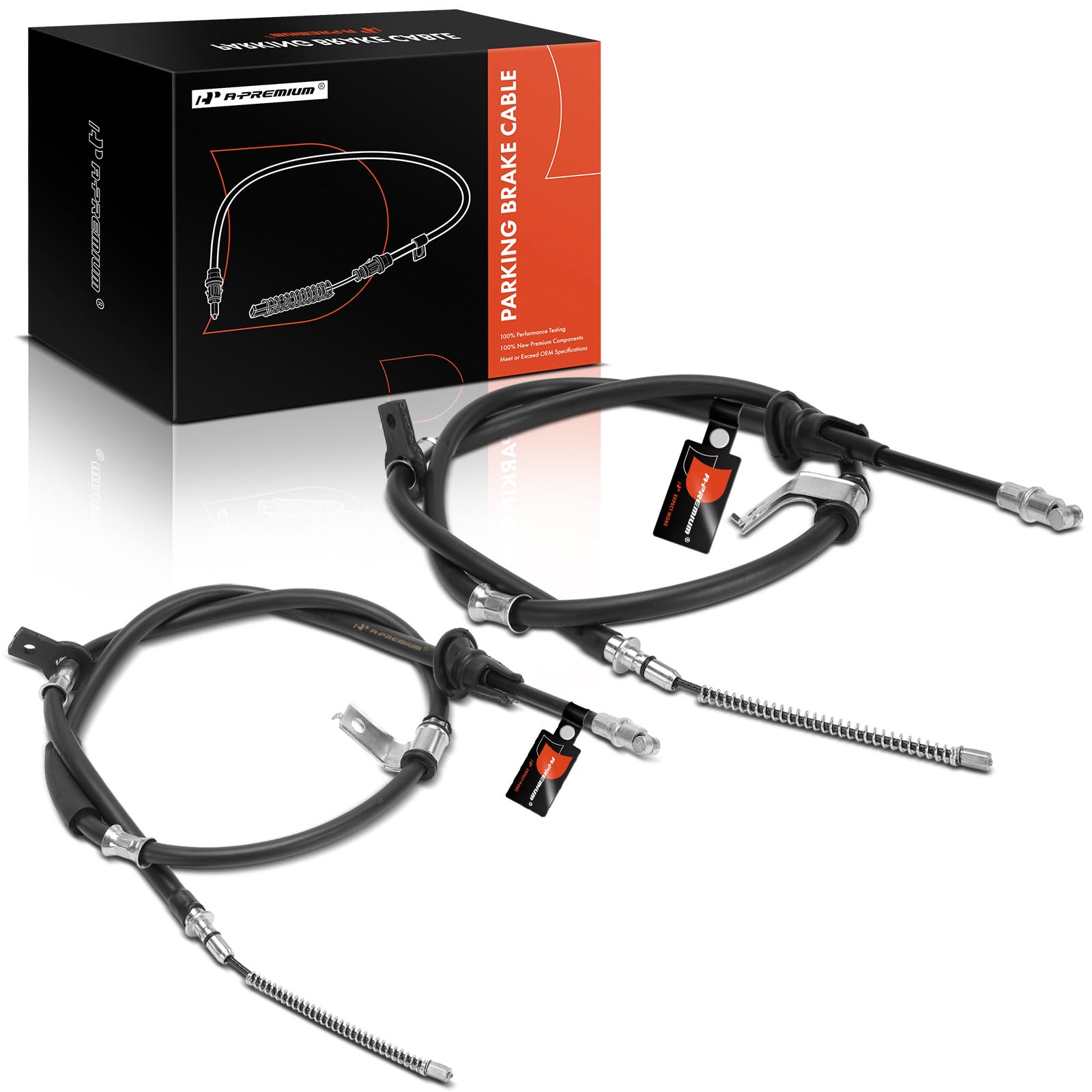 A-Premium Rear Driver and Passenger Side Parking Brake Cable Assembly Compatible with Hyundai Models: Accent 2003 2004 2005, 2-PC Set