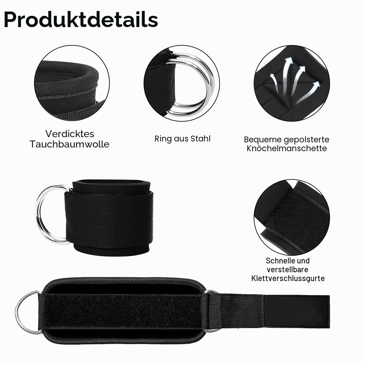 Handgelenk Bandagen Fitness Kraftsport, Zughilfen Klimmzüge Gewichtheben Kreuzheben Gym Bandage Wrist Wraps Straps - Schwarz
