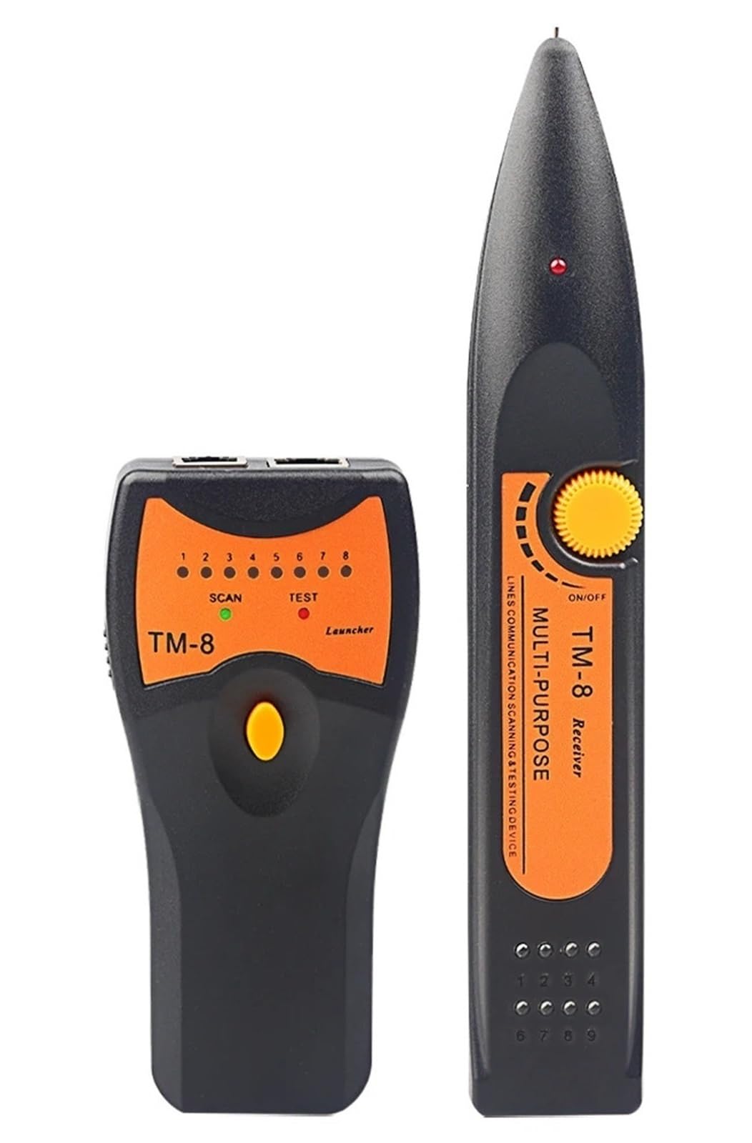 Detector de fibra óptica, TM-8 RJ11 RJ45 Cat5 Cat6 Teléfono LAN Red Cable Probador Detector Rastreador de Cables Tóner Localizador de Línea Ethernet