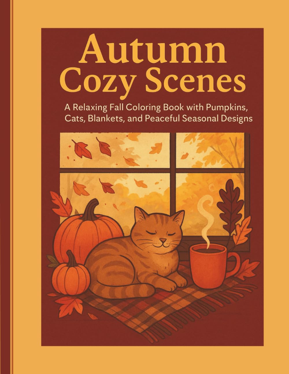 Autumn Cozy Scenes: A Relaxing Fall Coloring Book with Pumpkins, Cats, Blankets, and Peaceful Seasonal Designs