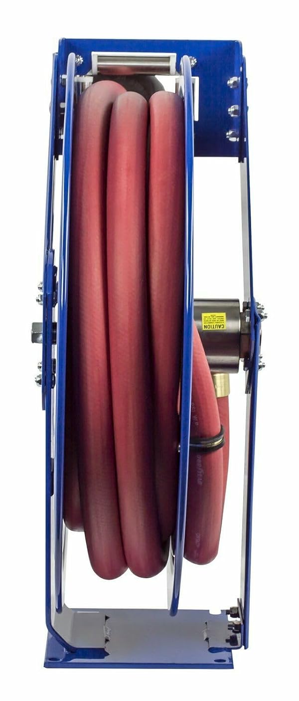 Coxreels TSHF-N-550 Retractable Fuel Hose Reel, T-Fuel Series ¾” x 50’, 300PSI-Easy-Maintenance Design with Brass Swivel and Multi-Position Mount Arm-Heavy Duty Steel Construction, Made in USA, Blue by COXREELS - Image 4