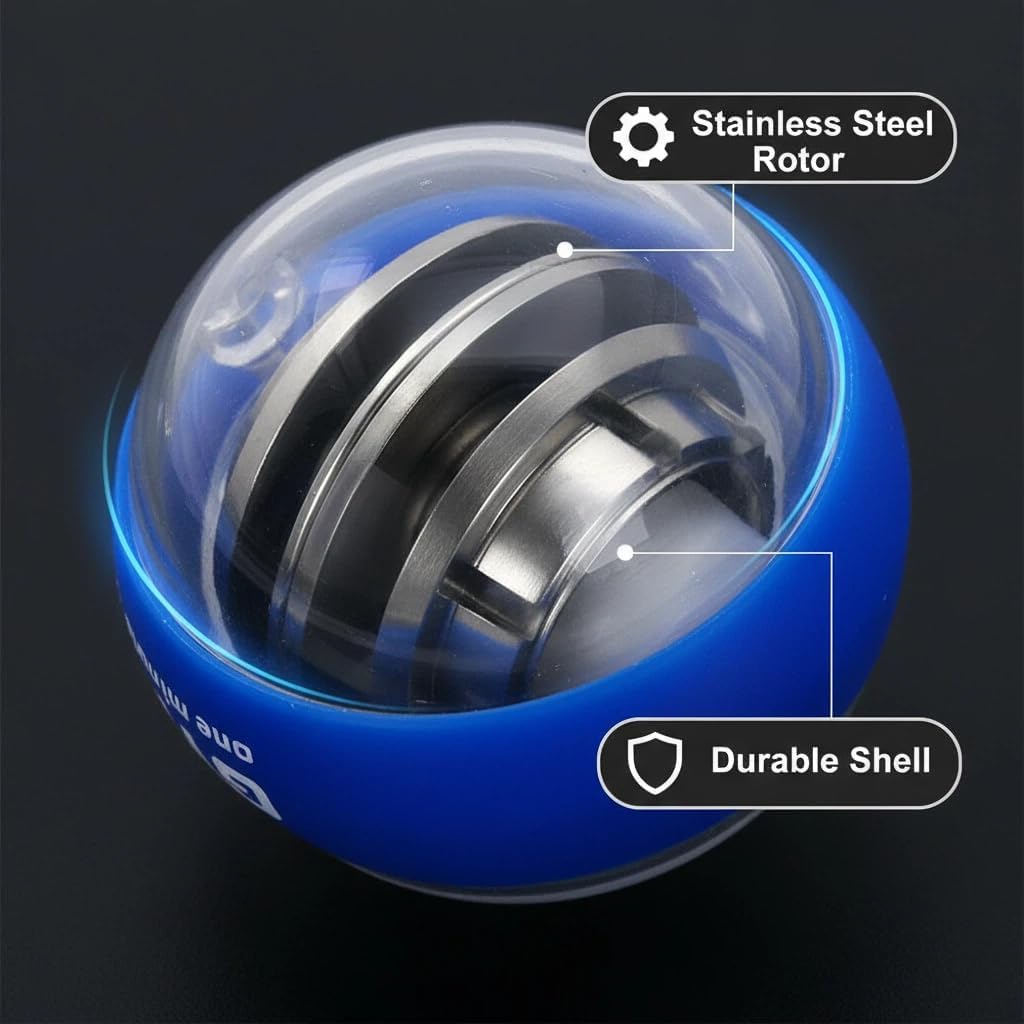 ‌Torque Ball Hand Exerciser - Auto-Start Gyro Ball with Counter, Strengthens Wrist, Forearm & Grip | Portable Muscle Trainer