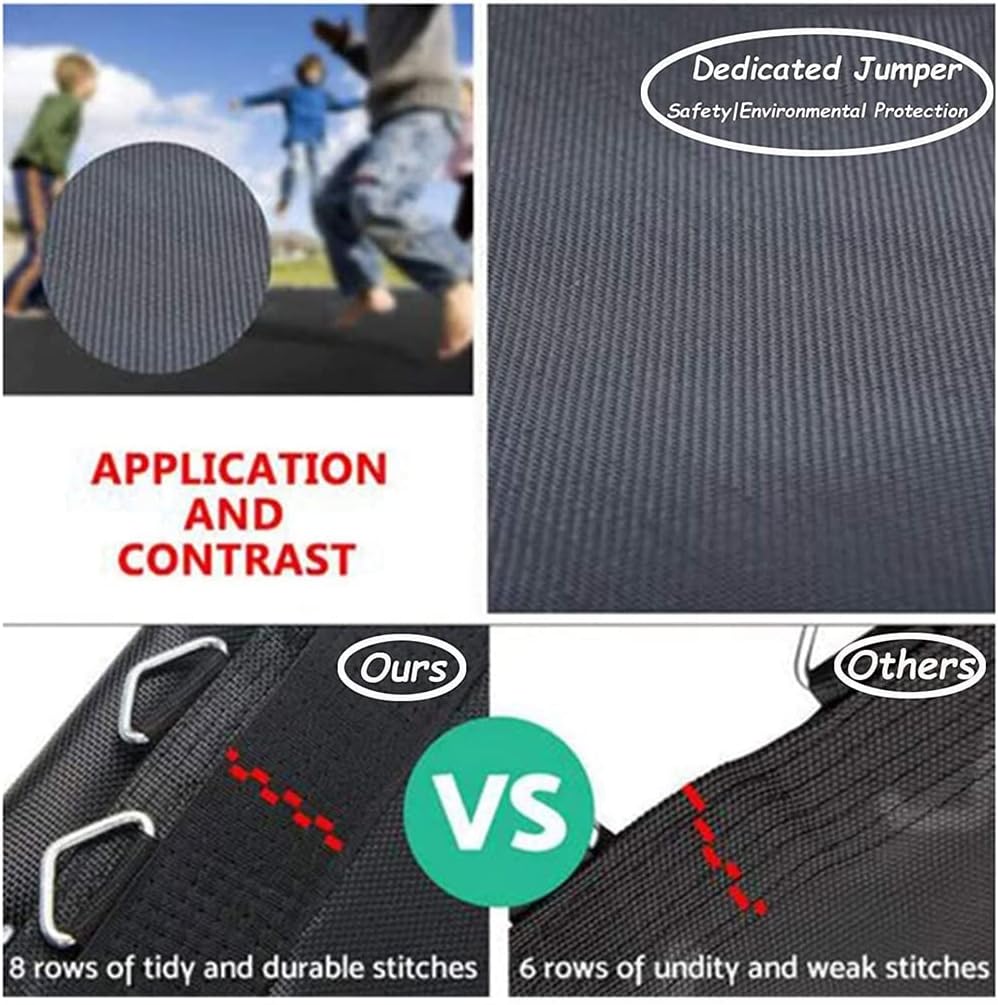 CIRONI Trampoline Jumping Cloth,Trampoline Mat Replacement, Fits 8ft 10ft 12ft Frame, with 48 or 64 or 72 V-Rings Fits 5.5 Inch Spring
