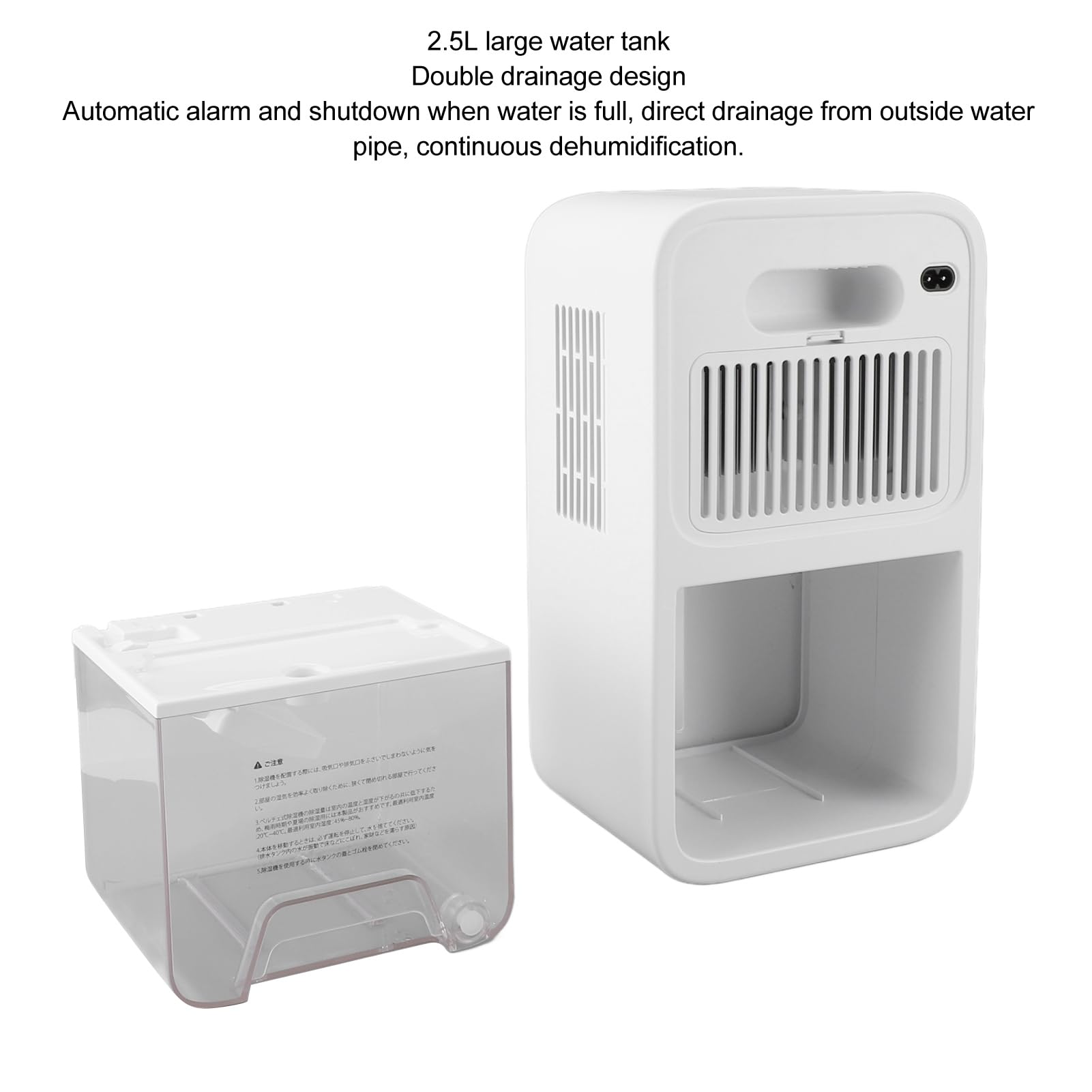Cichy Osuszacz, 800 mkw. Ft Auto Shut Off Auto Drain 2,5L Osuszacz ze Zbiornikiem Wody do łazienki (Naroote1ue45p9f60-12)