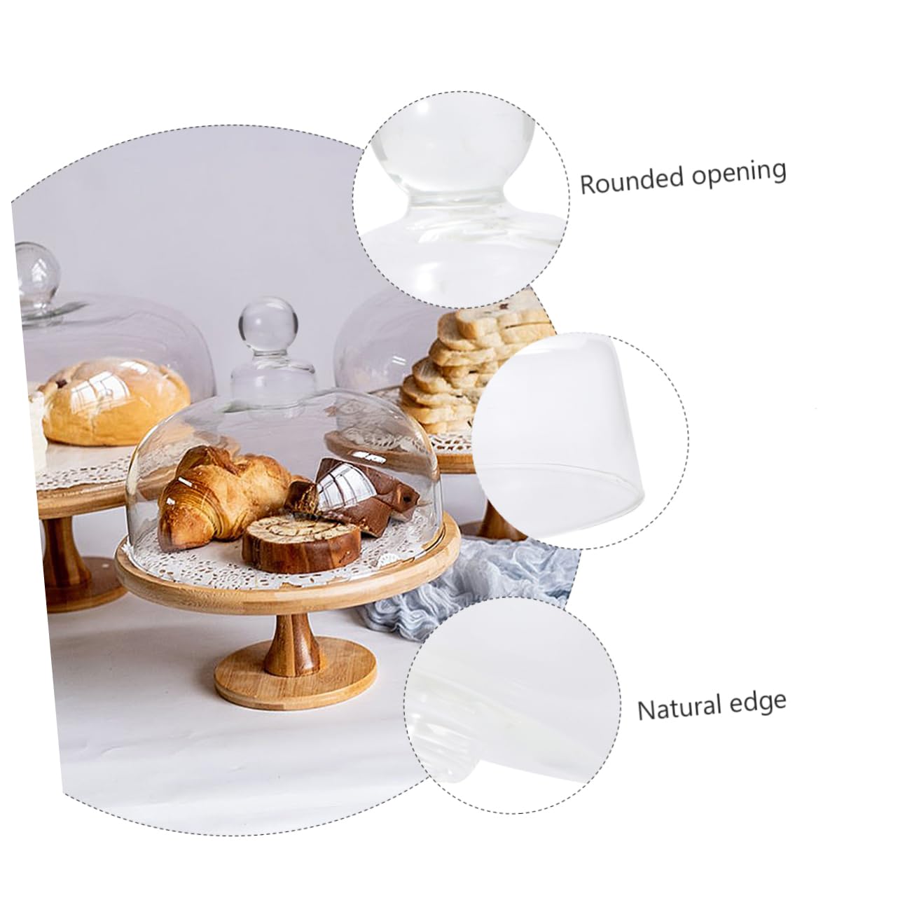 Cabilock Tiendas De Campaña Cúpula de Pastel de Cristal Cubierta de Pastel Alto Desierto Cloche Pantalla de Postre Cloche Campana Tarro Pantalla Cúpula 15X15cm Bandeja Escritorio