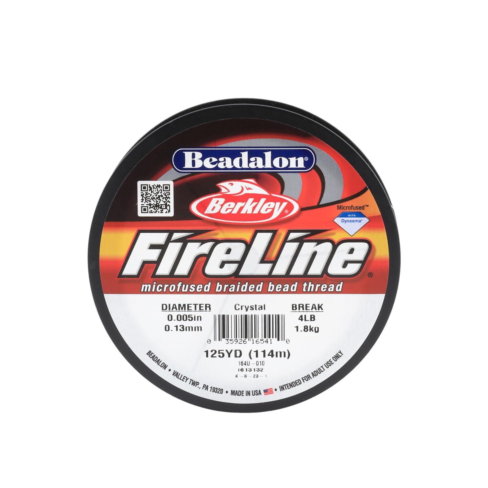 Beadalon FireLine Filo per perline di Berkley - Filo intrecciato per perline microfuso per tessitura di perline, non elasticizzato, resistenza alla rottura, 1,8-4,5 kg, cristallo e fumo, diametro