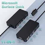 Microsoft Surface Dock Triple Display (4K HDMI +VGA), 11 in 1 Surface Pro Docking Station with Power, Surface Dock for Surface Pro 10/9/8/X/7/6/5/4/3, Surface Laptop go/6/5/4/3/2/1, Surface Book 3/2/1