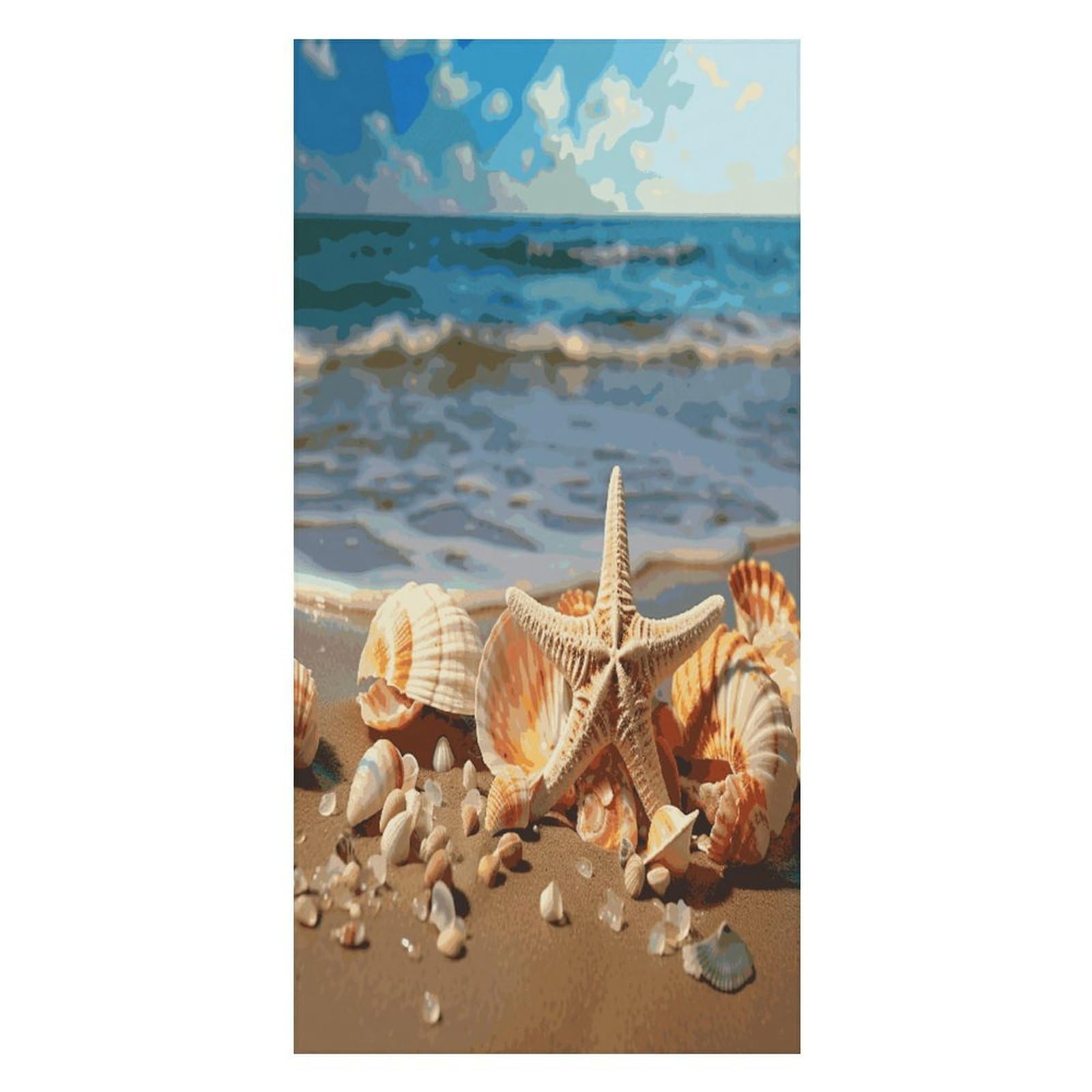 Adfgyerh Unisex Style Seashells On The Sandy Beach Bath Towels Beach Towel Lightweight Quick Dry, Bath Towel For Travel Sports Pool Swimming Bath Camping Yoga Adults160x80cm