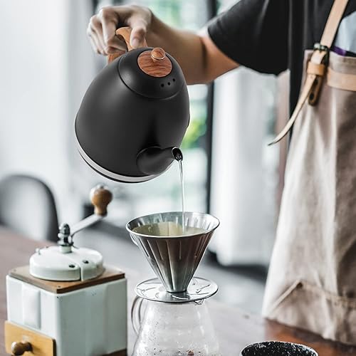 Miniatura 4 de Hervidor eléctrico con termómetro de acero inoxidable de 15 L 1000 W cuello de cisne para verter sobre cafeteratetera calentador de caldera de agua